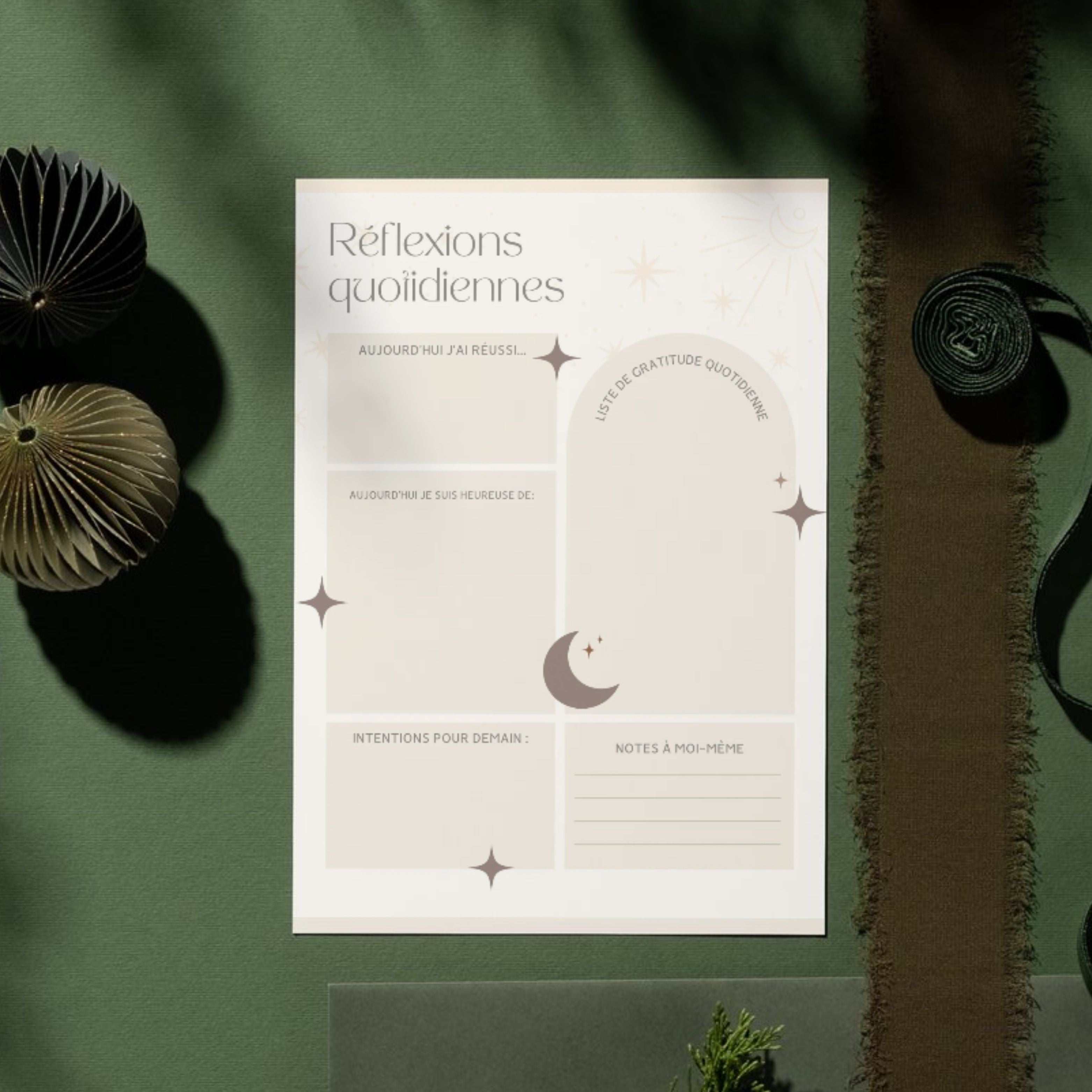 BLOC NOTES RÉFLEXIONS QUOTIDIENNES - Déesse Créations Artisanales