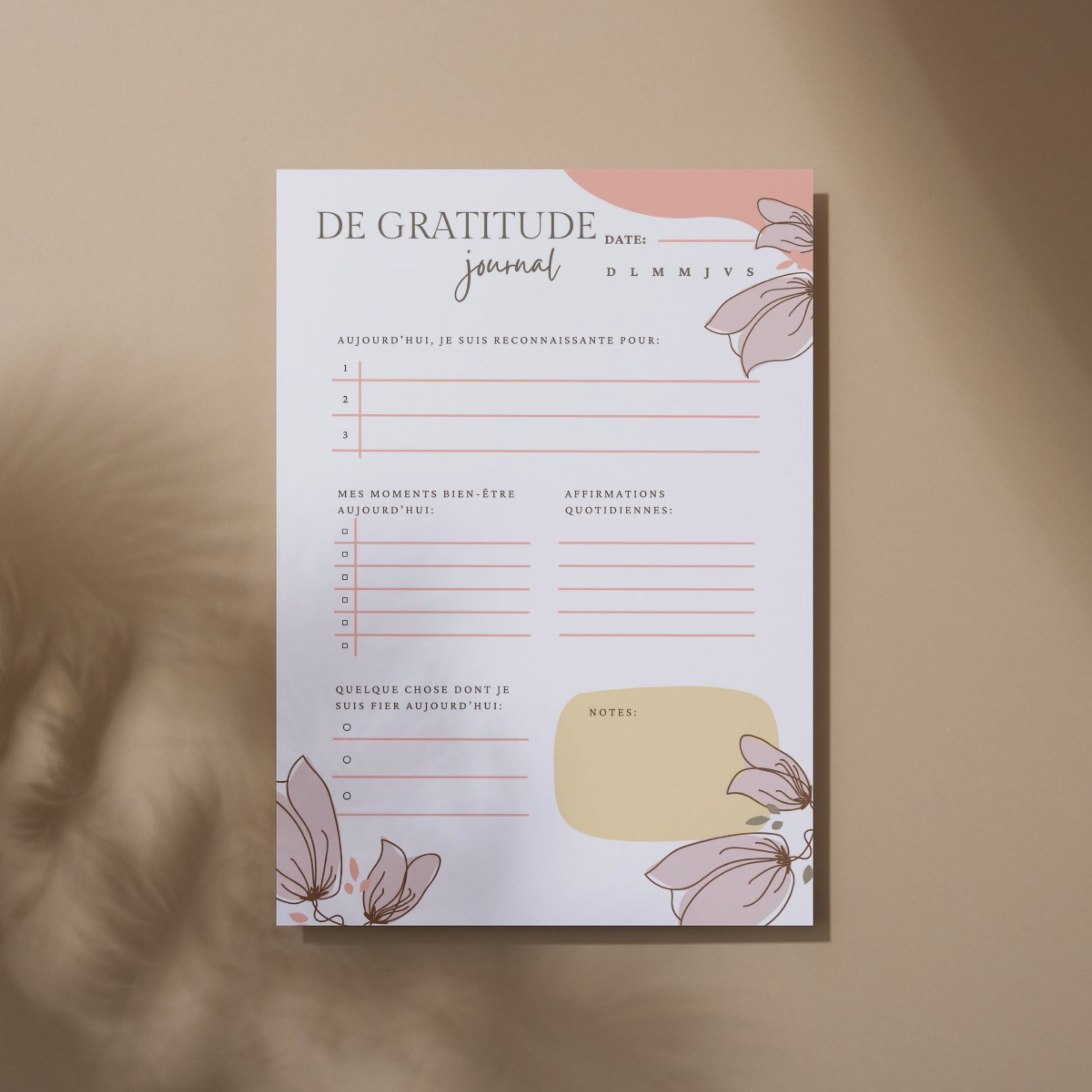 JOURNAL DE GRATITUDE GRAND FORMAT - Déesse Créations Artisanales