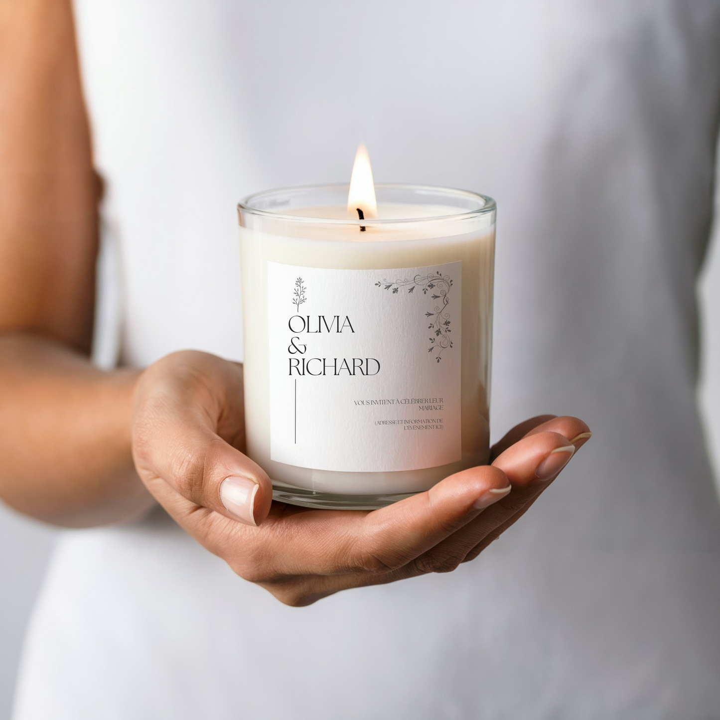 BOUGIE POUR INVITÉS DE MARIAGE PERSONNALISABLE (Copie)