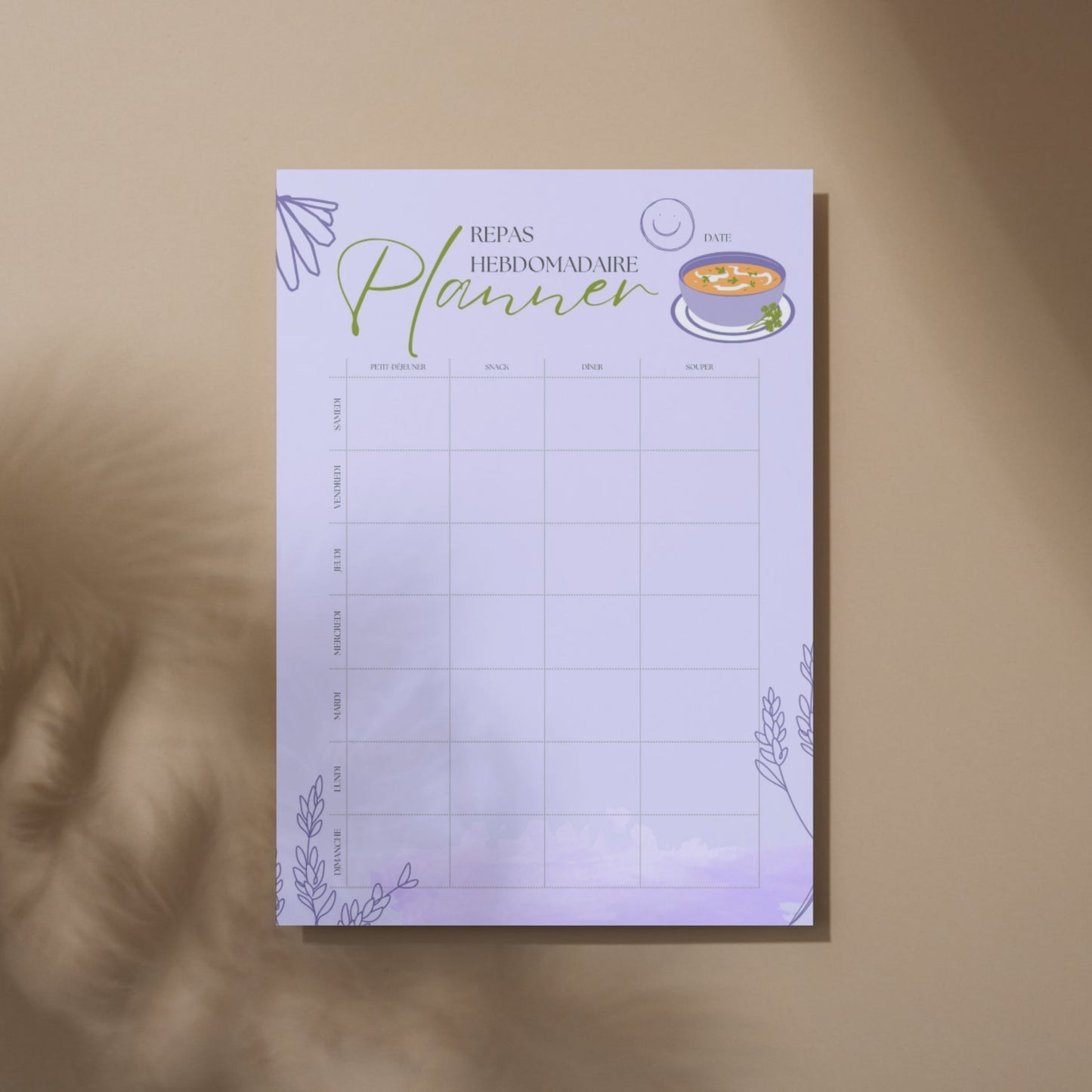 PLANIFICATEUR DE REPAS - Déesse Créations Artisanales