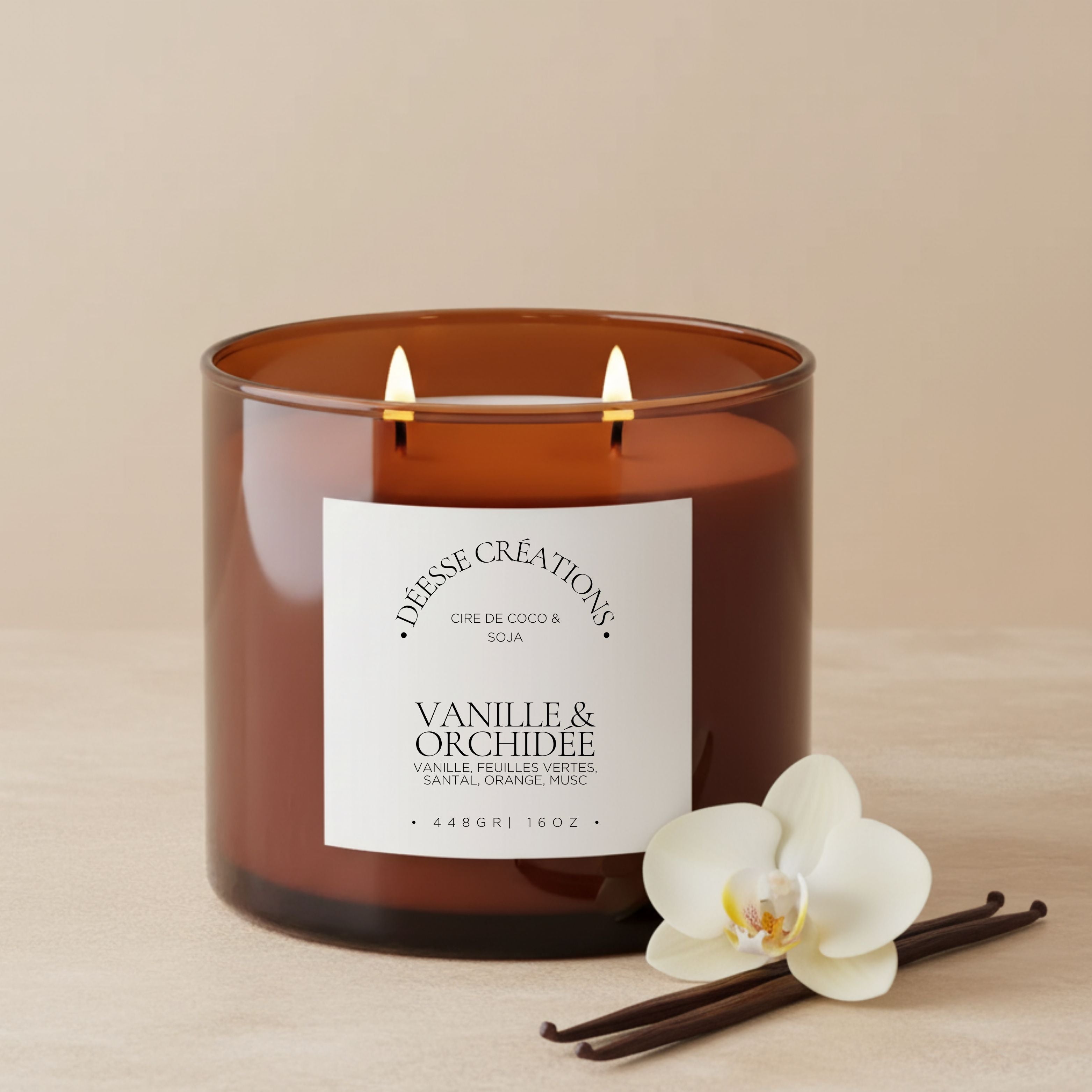 BOUGIE GRAND FORMAT: VANILLE & ORCHIDÉE