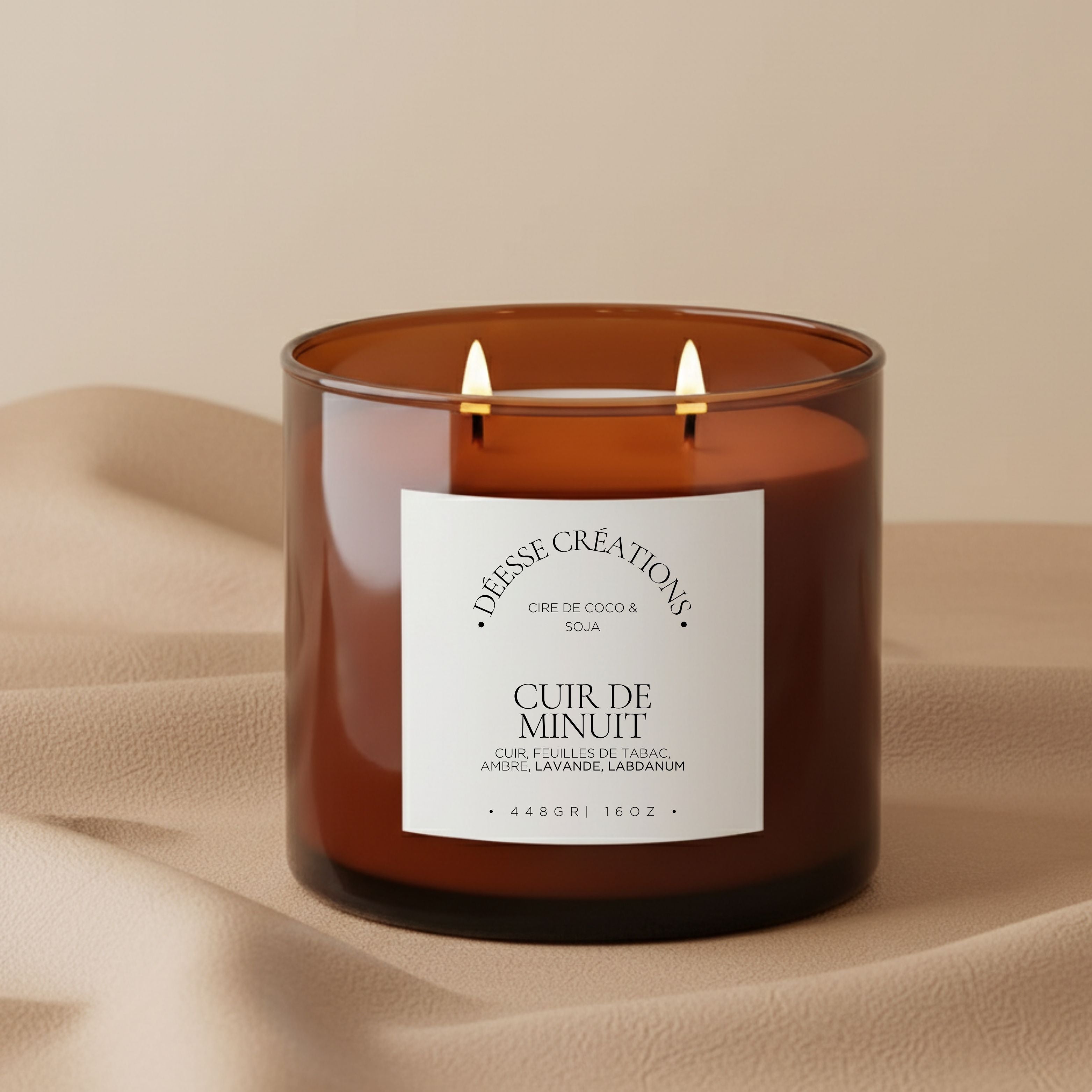 BOUGIE GRAND FORMAT: CUIR DE MINUIT