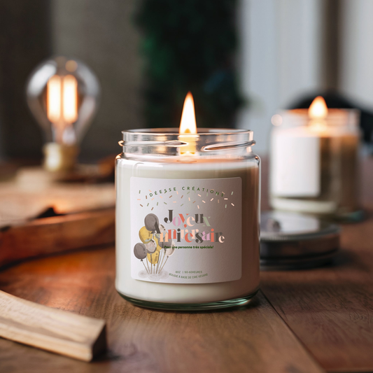 BOUGIES INTENTION: JOYEUX ANNIVERSAIRE - Déesse Créations Artisanales