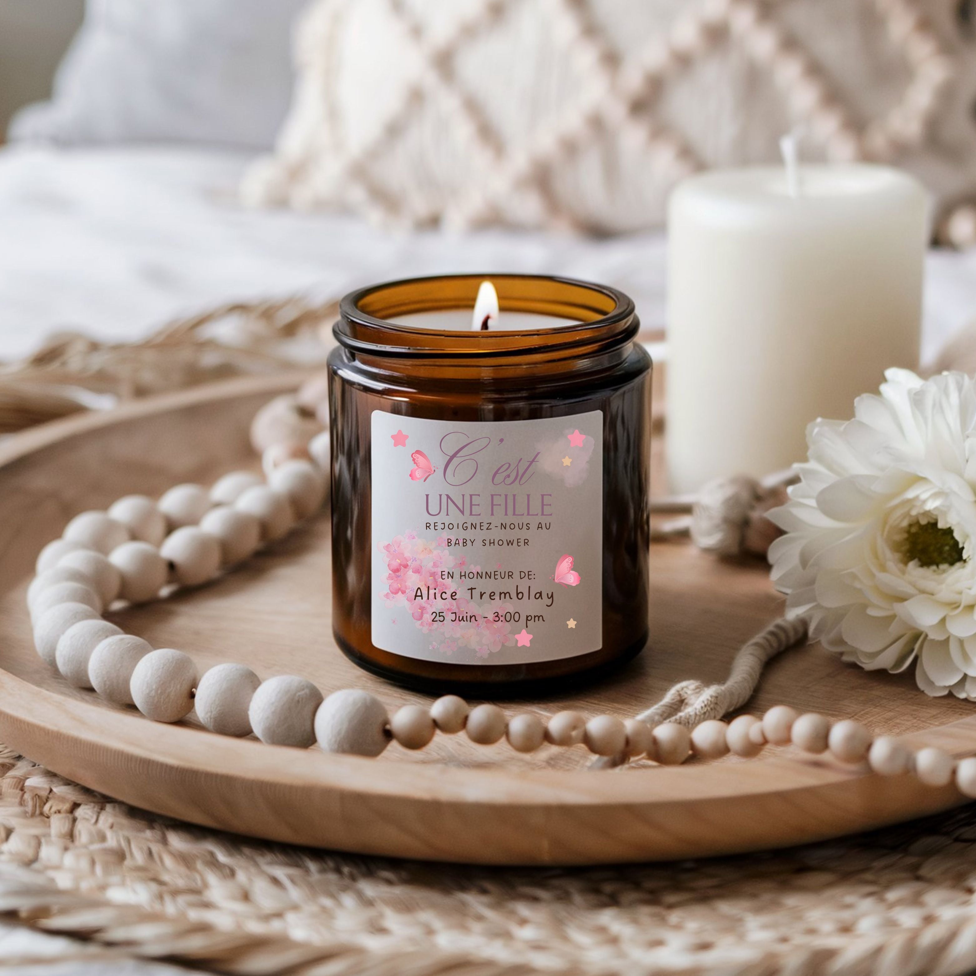 BOUGIE PERSONNALISABLE POUR BABY SHOWER (Copie)