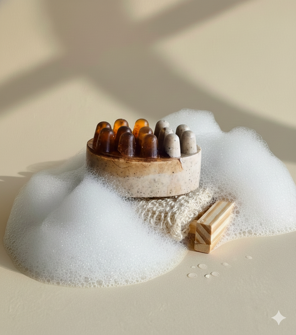 SAVON DE MASSAGE: LAIT D'ÀNESSE AU CAFÉ