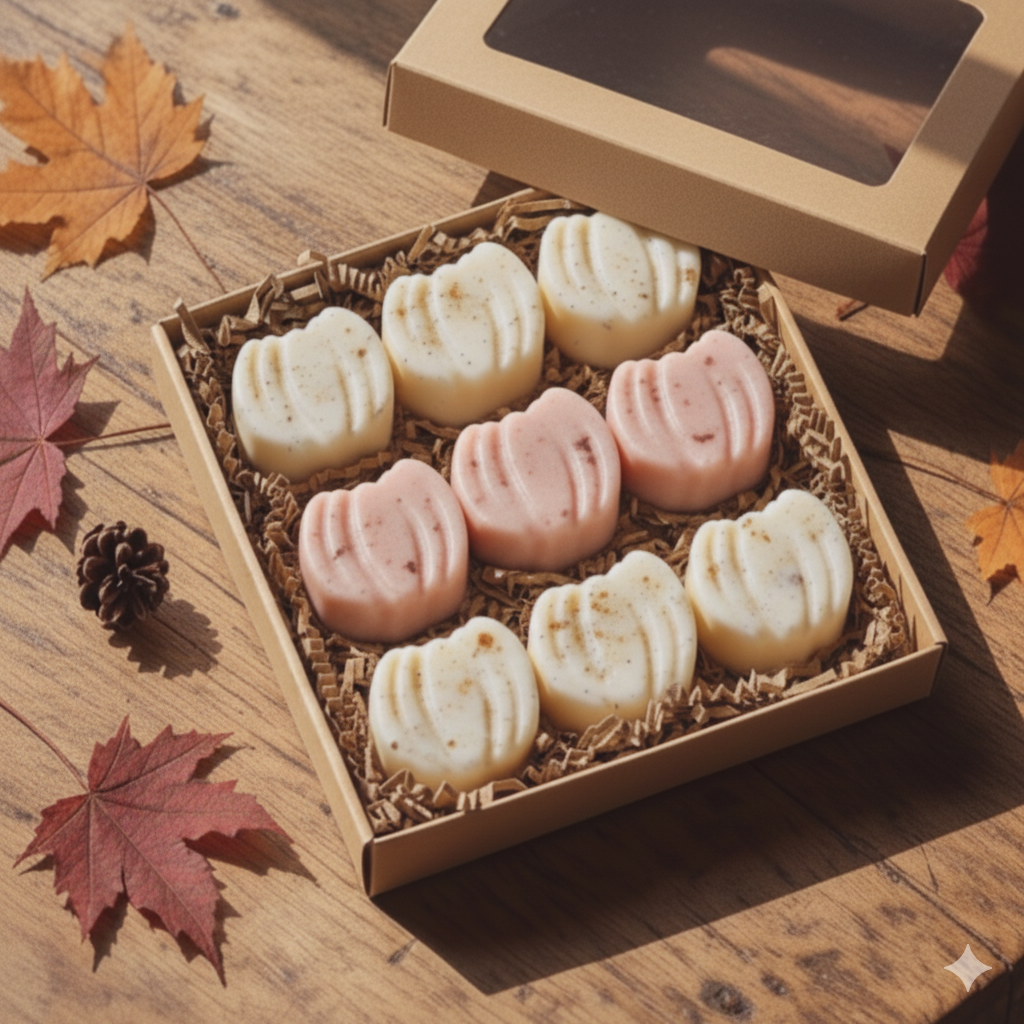 BOÎTE DE CIRES AROMATIQUES D’AUTOMNE : POIRE POCHÉE & VANILLE BOURBON