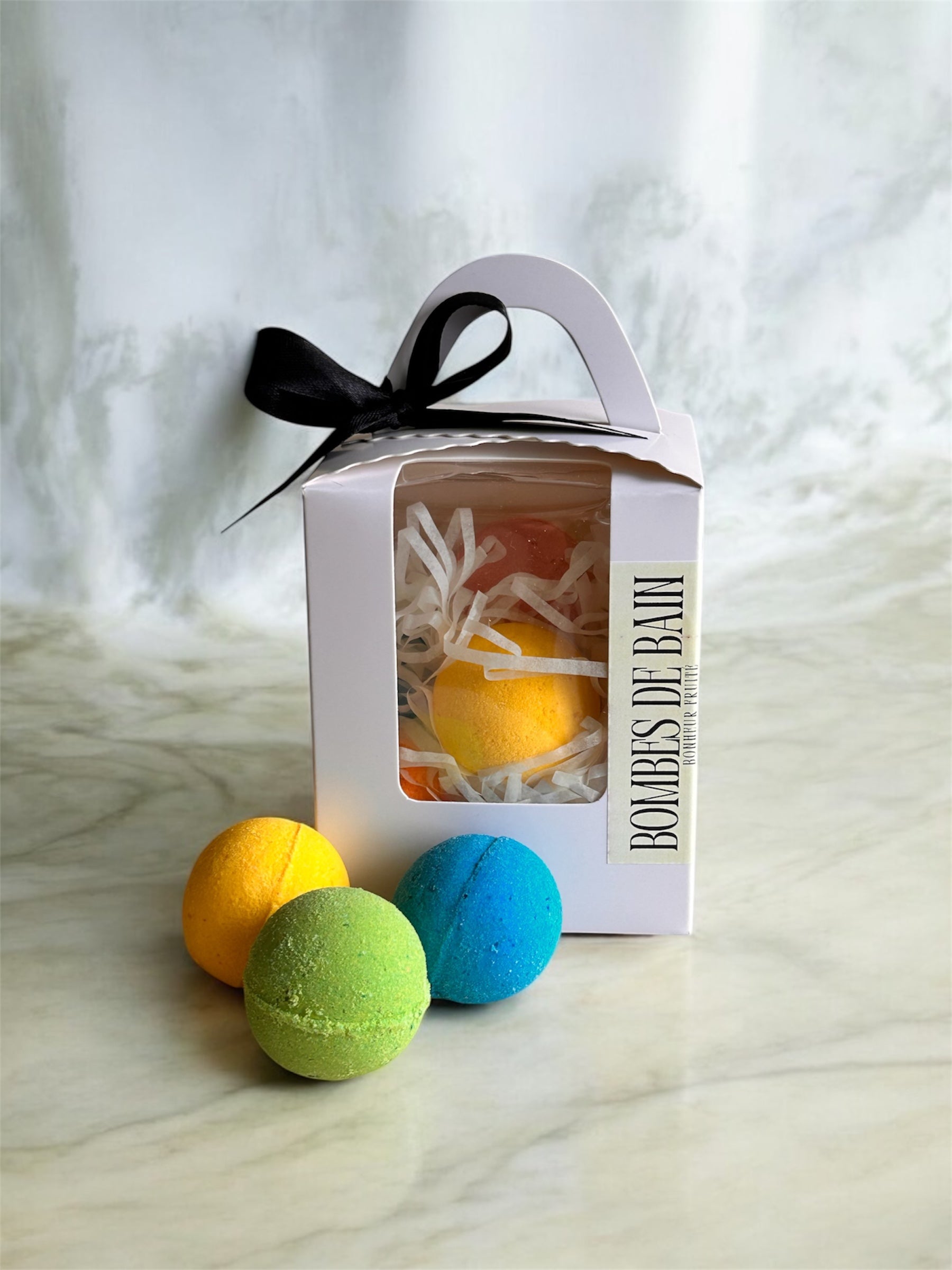 SACHET DE 7 BOMBES DE BAIN EFFERVESCENTES: BONHEUR FRUITÉ - Déesse Créations Artisanales